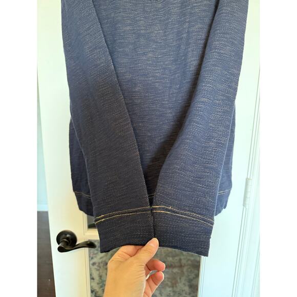 Rowm | Men’s 1/4 Zip Pullover 100% Cotton medium 
color -dark denim blue - Picture 3 of 9